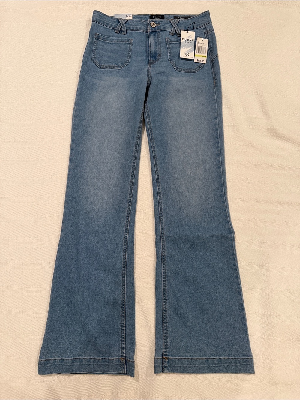 NWT Curvy Fit Flare Jeans Patch Pockets 4/27 - Picture 4 of 7